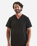 Onna NN200 Men's Limitless V-Neck Stretch Scrub Top - Black - model front