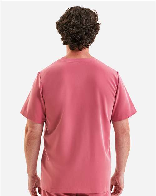 Onna NN200 Men's Limitless V-Neck Stretch Scrub Top - Calm Pink - model back