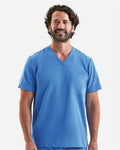 Onna NN200 Men's Limitless V-Neck Stretch Scrub Top - Ceil Blue - model front
