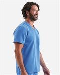 Onna NN200 Men's Limitless V-Neck Stretch Scrub Top - Ceil Blue - model side