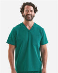 Onna NN200 Men's Limitless V-Neck Stretch Scrub Top - Clean Green - model front