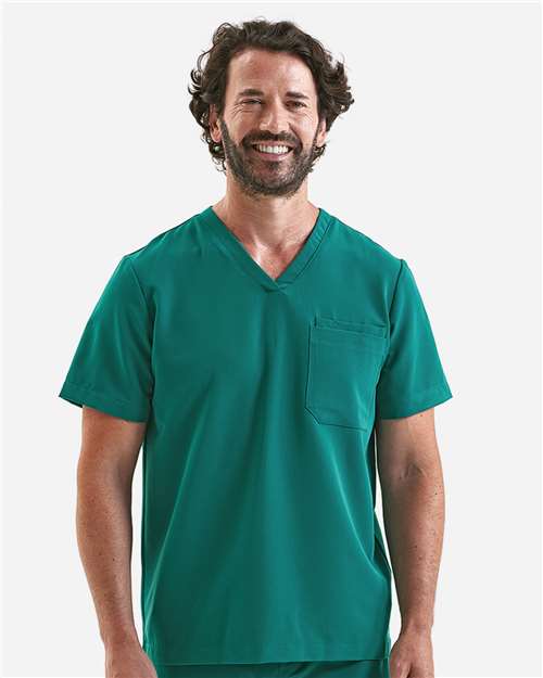 Onna NN200 Men's Limitless V-Neck Stretch Scrub Top - Clean Green - model front