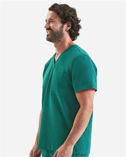 Onna NN200 Men's Limitless V-Neck Stretch Scrub Top - Clean Green - model side