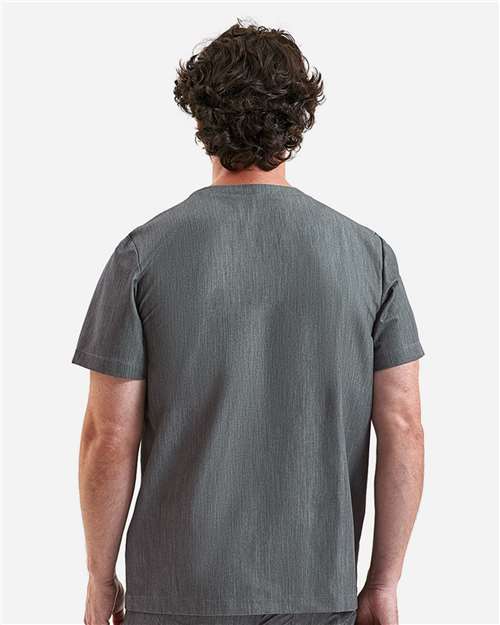Onna NN200 Men's Limitless V-Neck Stretch Scrub Top - Dynamo Grey - model back