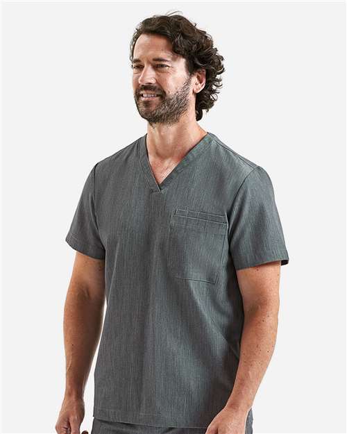 Onna NN200 Men's Limitless V-Neck Stretch Scrub Top - Dynamo Grey - model side