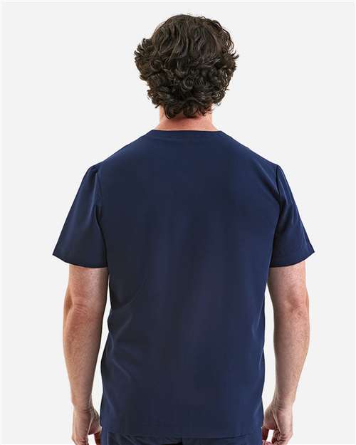 Onna NN200 Men's Limitless V-Neck Stretch Scrub Top - Navy - model back