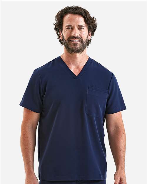 Onna NN200 Men's Limitless V-Neck Stretch Scrub Top - Navy - model front