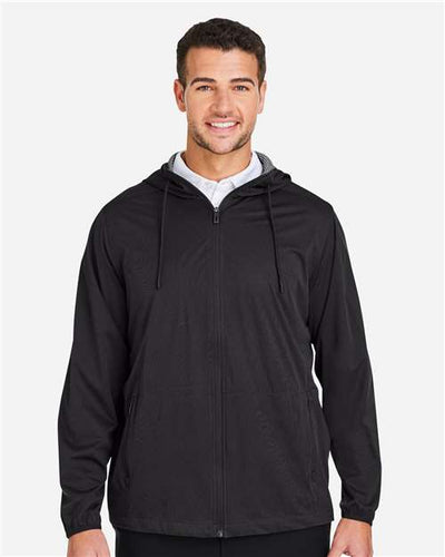 North End NE75 Men's Network Lightweight Jacket - Black Heather - model front