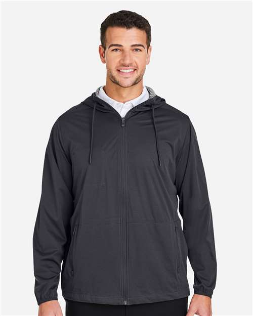 North End NE75 Men's Network Lightweight Jacket - Carbon Heather - model front