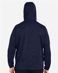 North End NE75 Men's Network Lightweight Jacket - Classic Navy Heather - model back