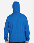 North End NE75 Men's Network Lightweight Jacket - Light Nautical Blue Heather - model back