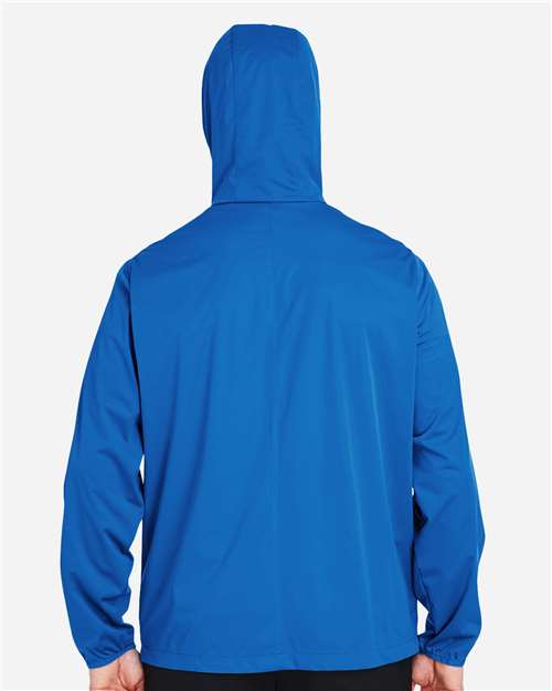 North End NE75 Men's Network Lightweight Jacket - Light Nautical Blue Heather - model back