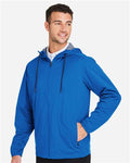 North End NE75 Men's Network Lightweight Jacket - Light Nautical Blue Heather - model side