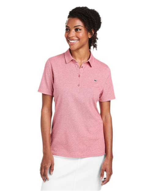 vineyard vines G001189 Women's Edgartown Pique Polo - Lobster Reef - model front