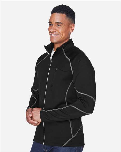 North End 88174 Men's Gravity Performance Fleece Jacket - Black - model side