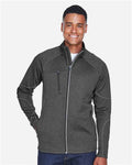 North End 88174 Men's Gravity Performance Fleece Jacket - Carbon Heather - model front