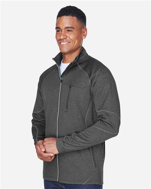 North End 88174 Men's Gravity Performance Fleece Jacket - Carbon Heather - model side