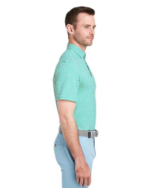 vineyard vines G011145 Men's Heathered Winstead Sankaty Polo - Antigua Green - model side