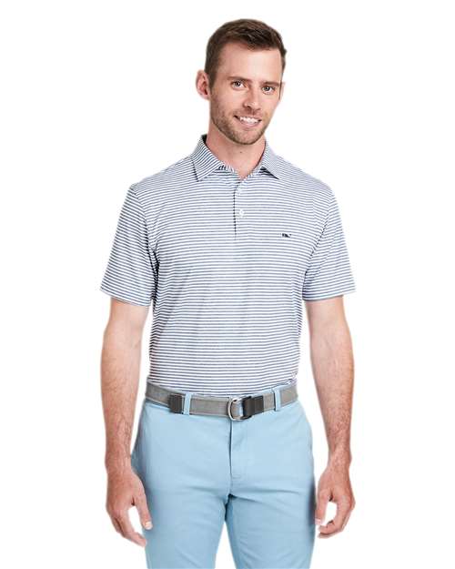 vineyard vines G011145 Men's Heathered Winstead Sankaty Polo - Hammerhead - model front