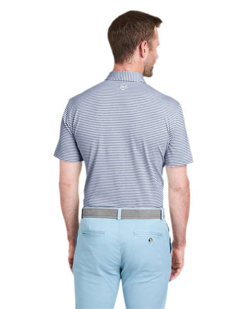 vineyard vines G011145 Men's Heathered Winstead Sankaty Polo - Kingfisher - model back