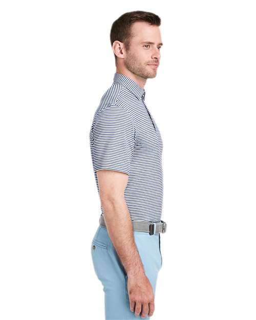 vineyard vines G011145 Men's Heathered Winstead Sankaty Polo - Kingfisher - model side