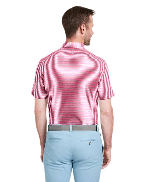 vineyard vines G011145 Men's Heathered Winstead Sankaty Polo - Light House Red - model back