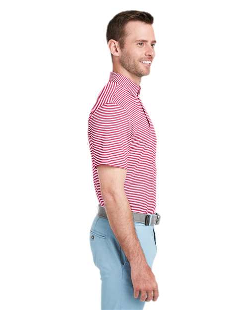 vineyard vines G011145 Men's Heathered Winstead Sankaty Polo - Light House Red - model side