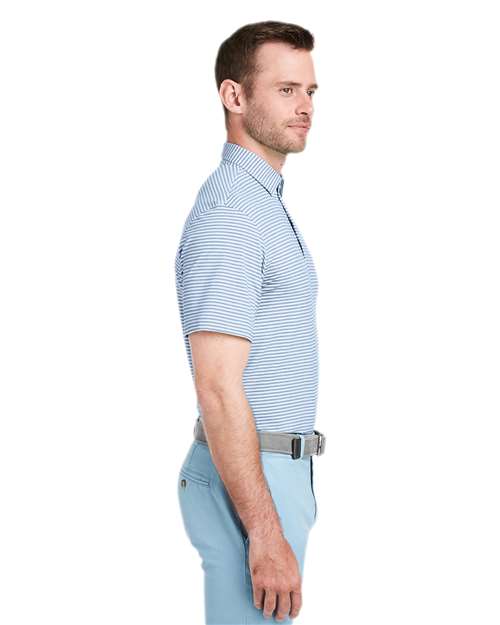 vineyard vines G011145 Men's Heathered Winstead Sankaty Polo - Ocean Breeze - model side