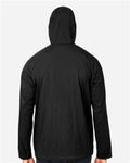 North End NE810 Men's Aura Lightweight Packable Anorak - Black/ Carbon - model back