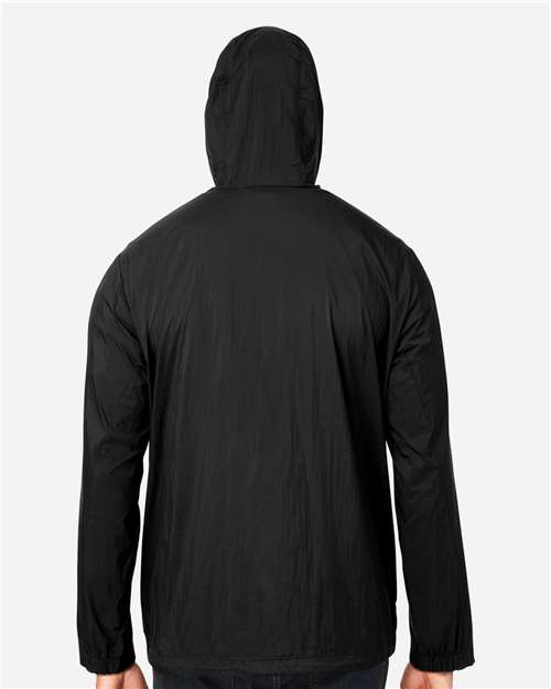 North End NE810 Men's Aura Lightweight Packable Anorak - Black/ Carbon - model back