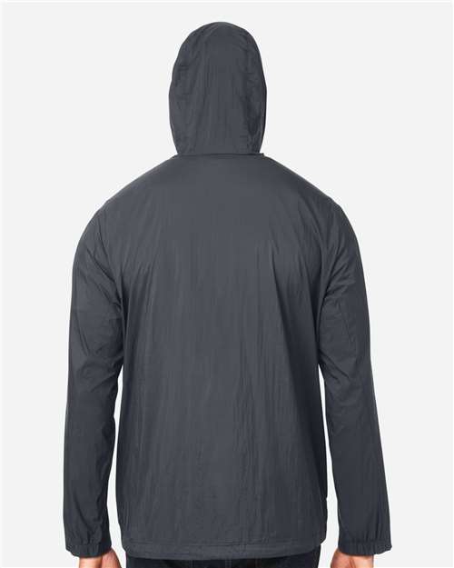 North End NE810 Men's Aura Lightweight Packable Anorak - Carbon/ Black - model back