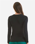 Onna NN370 Women's Unstoppable Long Sleeve Fresh Underscrub Base Layer T-Shirt - Black - model back