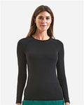 Onna NN370 Women's Unstoppable Long Sleeve Fresh Underscrub Base Layer T-Shirt - Black - model front