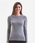 Onna NN370 Women's Unstoppable Long Sleeve Fresh Underscrub Base Layer T-Shirt - Heather Grey - model front