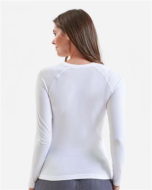 Onna NN370 Women's Unstoppable Long Sleeve Fresh Underscrub Base Layer T-Shirt - White - model back
