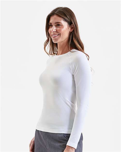 Onna NN370 Women's Unstoppable Long Sleeve Fresh Underscrub Base Layer T-Shirt - White - model side