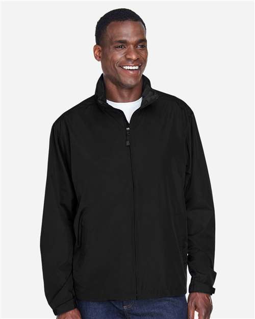 North End 88083 Men's Techno Lite Jacket - Black - model front