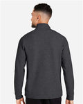 North End NE725 Men's Spirit Textured Quarter-Zip Pullover - Black Heather  - model back