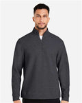 North End NE725 Men's Spirit Textured Quarter-Zip Pullover - Black Heather  - model front