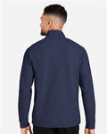 North End NE725 Men's Spirit Textured Quarter-Zip Pullover - Classic Navy Heather - model back