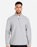 North End NE725 Men's Spirit Textured Quarter-Zip Pullover - Platinum Heather - model front