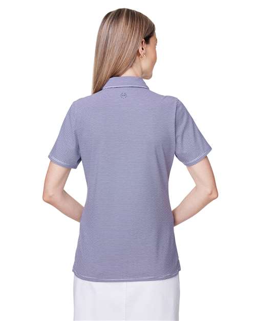 vineyard vines G001320 Women's Fanshell Polo - Deep Bay/ White Cap - model back