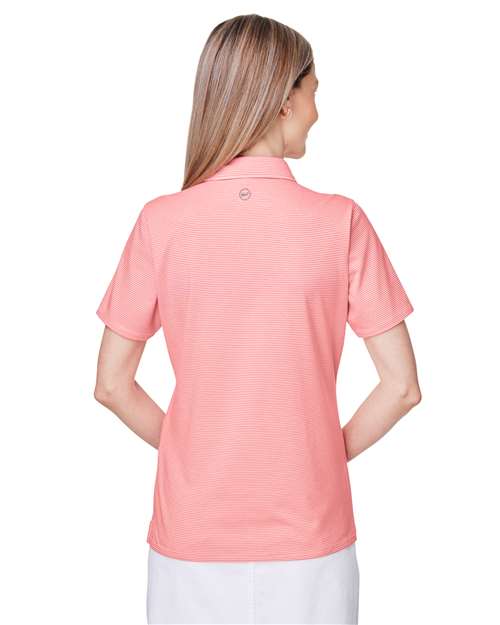 vineyard vines G001320 Women's Fanshell Polo - White Cap/Fiery Coral - model back
