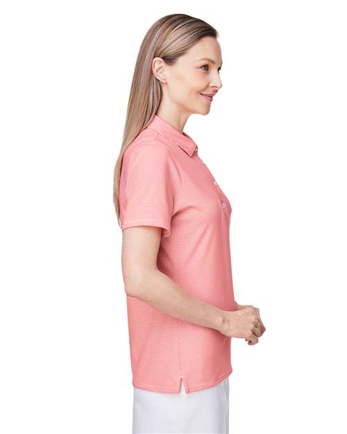vineyard vines G001320 Women's Fanshell Polo - White Cap/Fiery Coral - model side