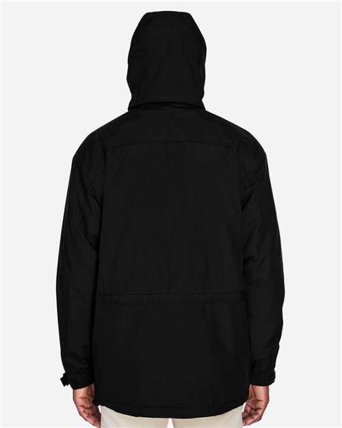 North End 88007 Men's 3-in-1 Parka with Dobby Trim - Black - model back