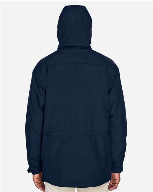 North End 88007 Men's 3-in-1 Parka with Dobby Trim - Midnight Navy - model back