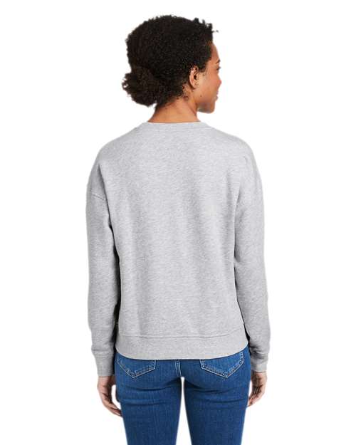 vineyard vines K002794 Women's Garment-Dyed Crewneck Sweatshirt - Grey Heather - model back