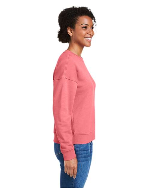 vineyard vines K002794 Women's Garment-Dyed Crewneck Sweatshirt - Jetty Red - model side
