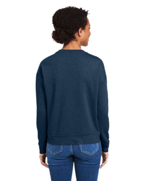 vineyard vines K002794 Women's Garment-Dyed Crewneck Sweatshirt - Vineyard Navy - model back