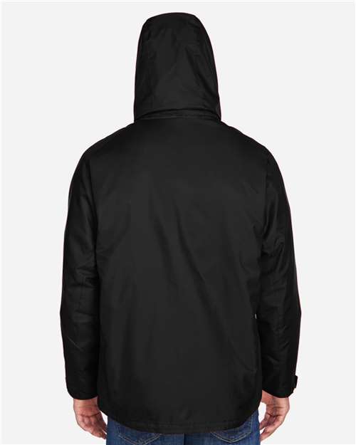 North End 88130 Men's 3-in-1 Insulated Jacket - Black - model back